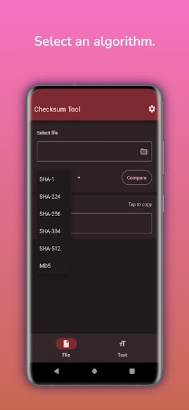 Run android online APK Checksum Tool: Hash your files from MyAndroid or emulate Checksum Tool: Hash your files using MyAndroid