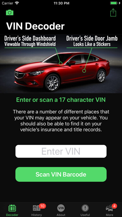 Emulate iPhone app Check VIN Decoder using MyAndroid