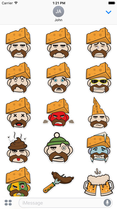 Emulate iPhone app Cheddar Head Sticker Pack using MyAndroid Emulate iPhone app Cheddar Head Sticker Pack using MyAndroid