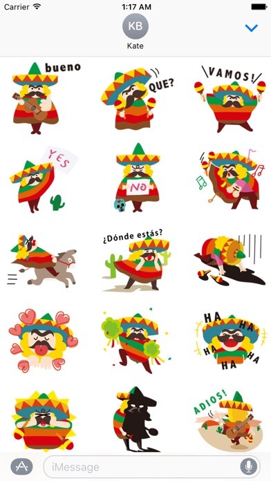 Emulate iPhone app Cheerful Mexican Sticker using MyAndroid Emulate iPhone app Cheerful Mexican Sticker using MyAndroid