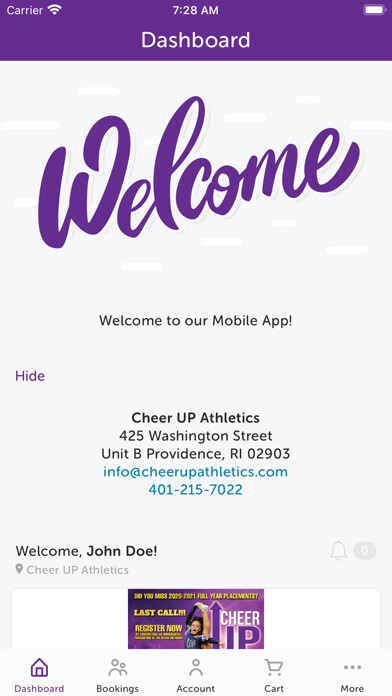 Emulate iPhone app Cheer UP Athletics using MyAndroid