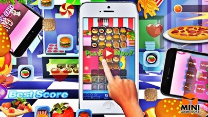 Emulate iPhone app Chef Match 3 Sons - Hamburger Pizza Cake Sushi using MyAndroid