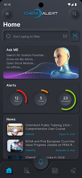 Emulate iPhone app ChemAlert using MyAndroid