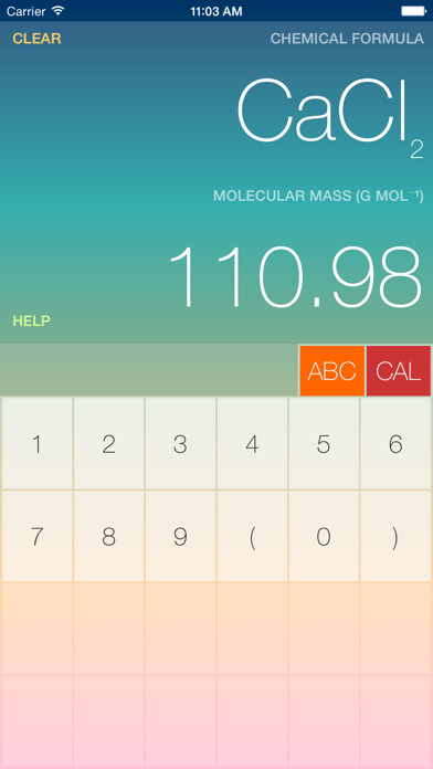 Emulate iPhone app ChemCalc for Phone using MyAndroid
