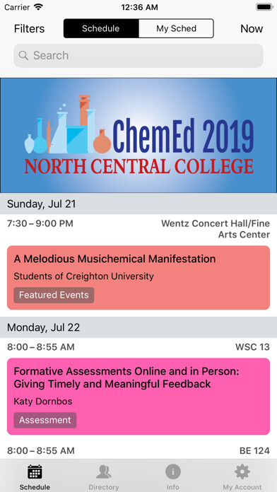 Emulate iPhone app ChemEd 2019 using MyAndroid