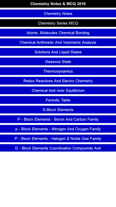 Emulate iPhone app Chemistry Notes & MCQ using MyAndroid