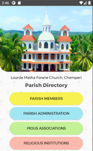 Run android online APK Chemperi Lourde Matha Parish Directory from MyAndroid or emulate Chemperi Lourde Matha Parish Directory using MyAndroid