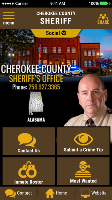 Emulate iPhone app Cherokee County AL Sheriff using MyAndroid Emulate iPhone app Cherokee County AL Sheriff using MyAndroid