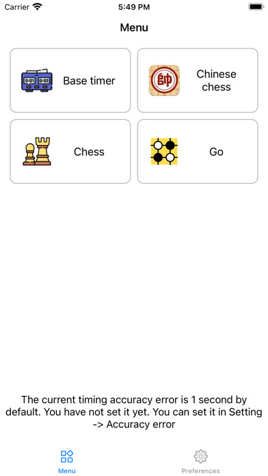 Emulate iPhone app Chess blitz clock using MyAndroid