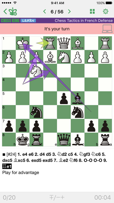 Emulate iPhone app Chess Tactics in French Def. using MyAndroid Emulate iPhone app Chess Tactics in French Def. using MyAndroid