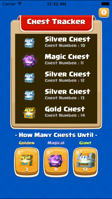 Emulate iPhone app Chest Tracker for Clash Royale - Easy Rotation Calculator using MyAndroid