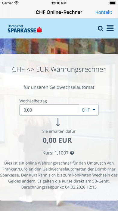 Emulate iPhone app CHF-Rechner using MyAndroid Emulate iPhone app CHF-Rechner using MyAndroid