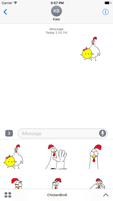 Emulate iPhone app Chicken Bro 8 Sticker Pack using MyAndroid