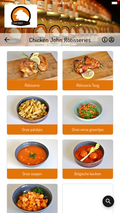 Emulate iPhone app Chicken John Rôtisseries using MyAndroid