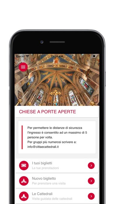 Emulate iPhone app Chiese a porte aperte using MyAndroid