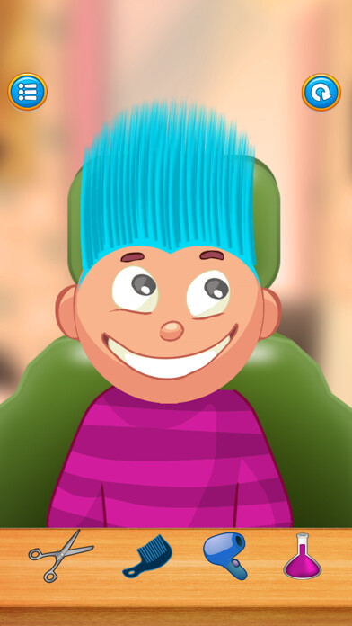 Emulate iPhone app Child game / Crazy Hair Salon (blue hair) using MyAndroid Emulate iPhone app Child game / Crazy Hair Salon (blue hair) using MyAndroid