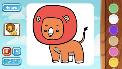 Emulate iPhone app Children Coloring Book App using MyAndroid
