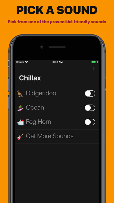 Emulate iPhone app Chillax - chill quiet sounds using MyAndroid