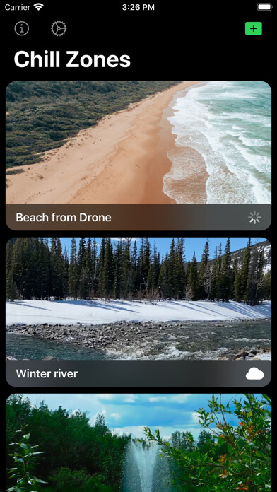 Emulate iPhone app Chill Zones: Looped videos using MyAndroid