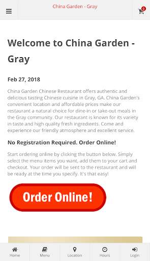 Run android online APK China Garden Gray Online Ordering from MyAndroid or emulate China Garden Gray Online Ordering using MyAndroid