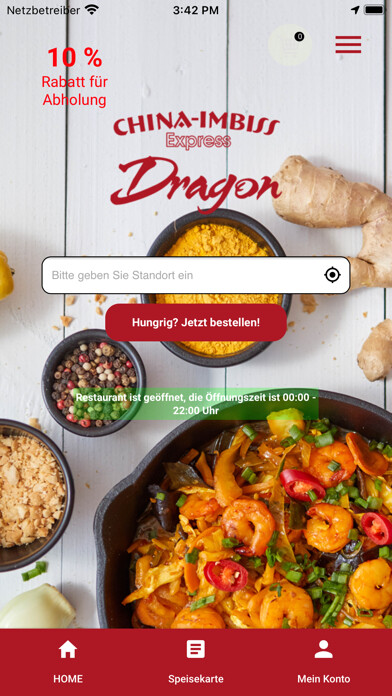 Emulate iPhone app China Imbiss Express Dragon using MyAndroid