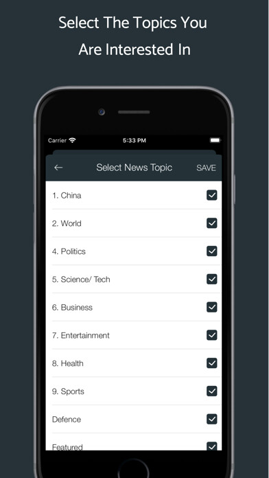 Emulate iPhone app China News in English using MyAndroid