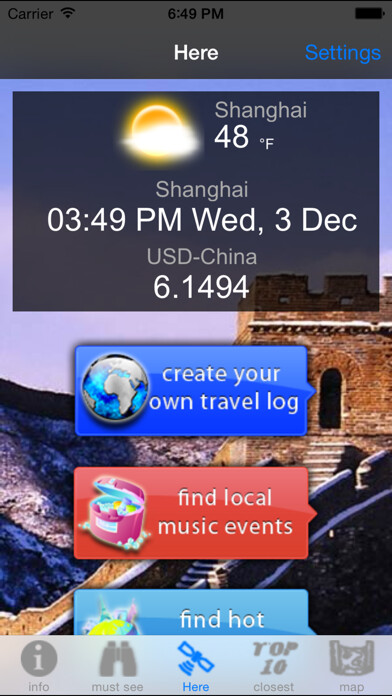 Emulate iPhone app China - Travel Guide using MyAndroid