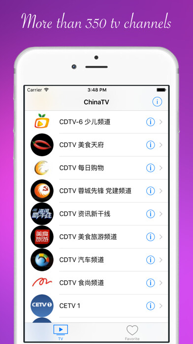 Emulate iPhone app ChinaTV - 中国电视 - Chinese TV online using MyAndroid