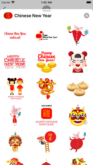 Emulate iPhone app Chinese New Year Sticker 中国新年 using MyAndroid
