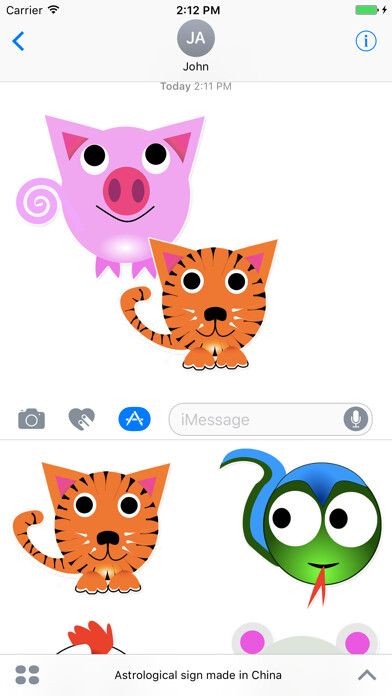 Emulate iPhone app Chinese Zodiac Signs Stickers using MyAndroid Emulate iPhone app Chinese Zodiac Signs Stickers using MyAndroid