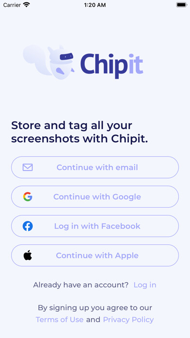 Emulate iPhone app Chipit: store, tag screenshots using MyAndroid Emulate iPhone app Chipit: store, tag screenshots using MyAndroid