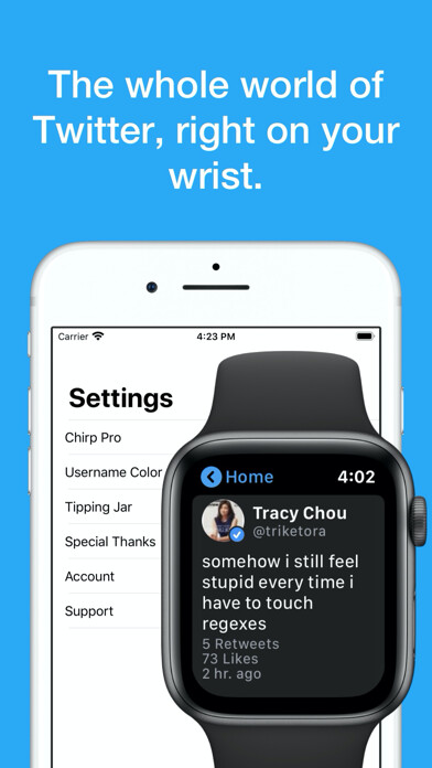 Emulate iPhone app Chirp for Twitter using MyAndroid