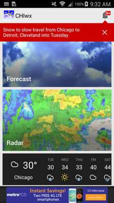 Emulate Android APK CHIwx Chicago Weather App News
