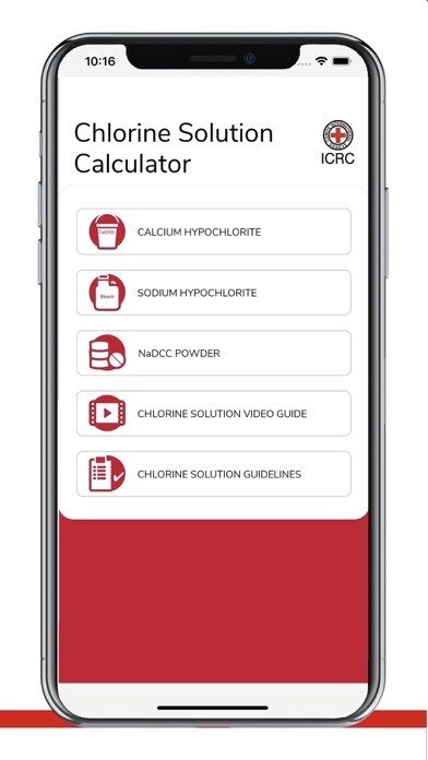 Emulate iPhone app Chlorine solution calculator using MyAndroid