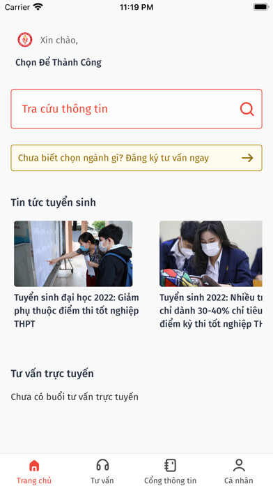 Emulate iPhone app Chọn Ngành Nghề using MyAndroid Emulate iPhone app Chọn Ngành Nghề using MyAndroid