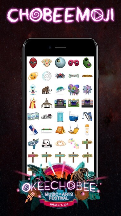 Emulate iPhone app ChobeeMoji by Okeechobee Music and Arts Festival using MyAndroid Emulate iPhone app ChobeeMoji by Okeechobee Music and Arts Festival using MyAndroid