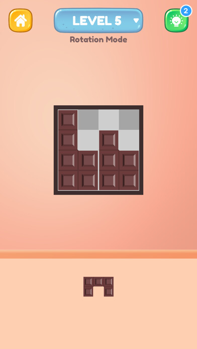 Emulate iPhone app Chocolate Bar Puzzle using MyAndroid