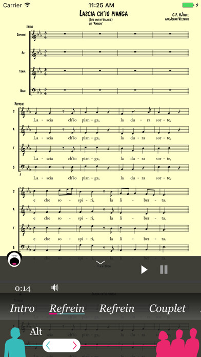 Emulate iPhone app Choir Practice using MyAndroid