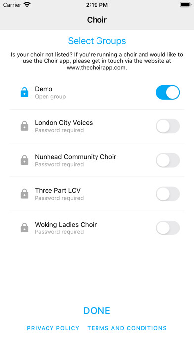 Emulate iPhone app Choir - The Choir Practice App using MyAndroid Emulate iPhone app Choir - The Choir Practice App using MyAndroid