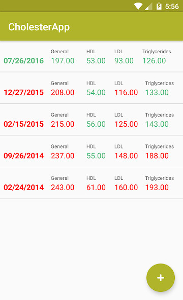Emulate Android APK Cholesterol Tracker