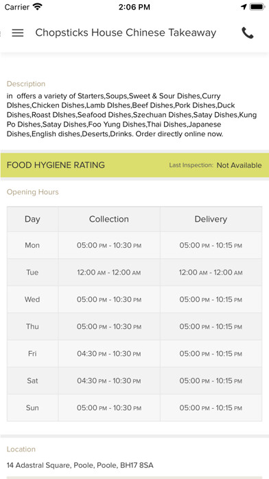 Emulate iPhone app Chopsticks House Chinese using MyAndroid Emulate iPhone app Chopsticks House Chinese using MyAndroid