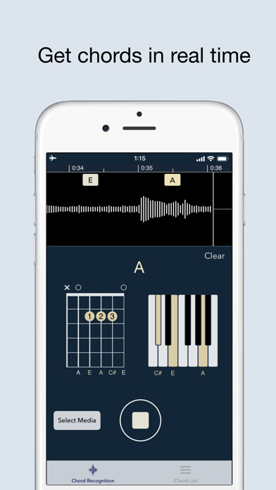 Emulate iPhone app Chord ai - Play any song! using MyAndroid
