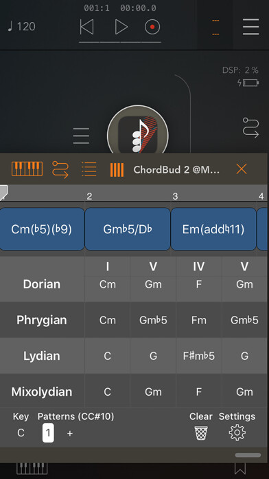 Emulate iPhone app ChordBud 2 AUv3 MIDI Sequencer using MyAndroid