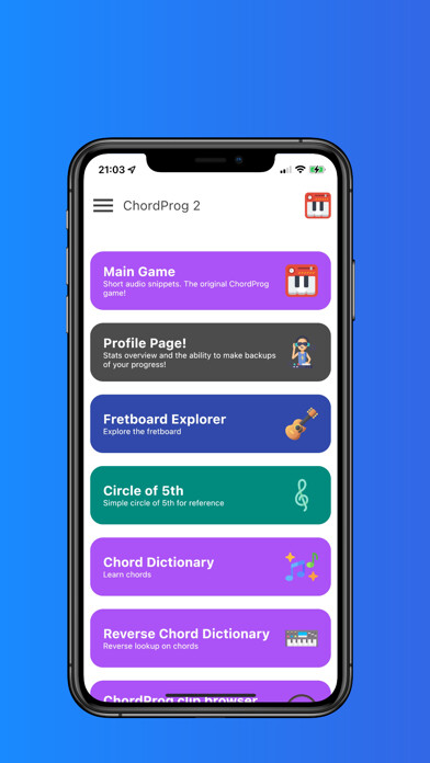 Emulate iPhone app ChordProg Ear Trainer 2 using MyAndroid Emulate iPhone app ChordProg Ear Trainer 2 using MyAndroid