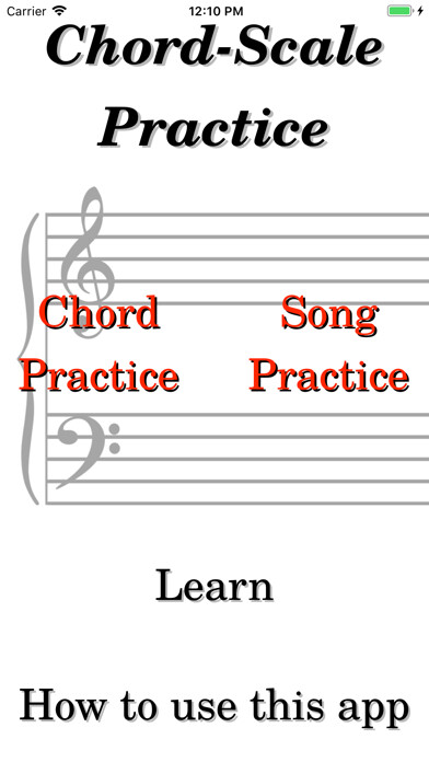Emulate iPhone app Chord-Scale Practice using MyAndroid