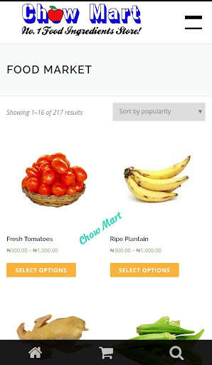 Run android online APK Chow Mart from MyAndroid or emulate Chow Mart using MyAndroid