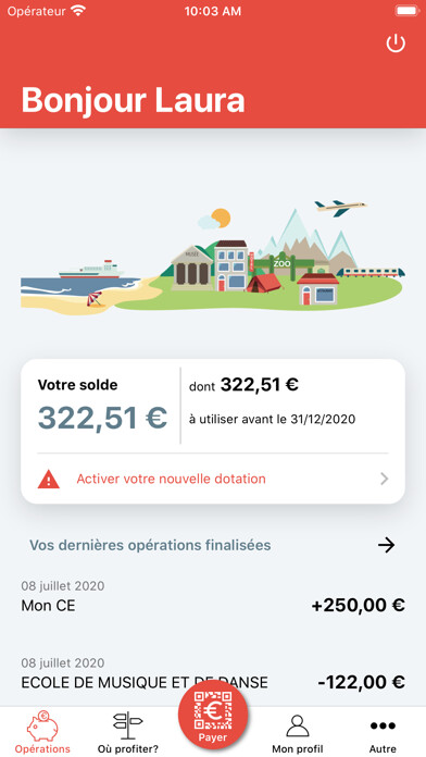Emulate iPhone app Chèque-Vacances using MyAndroid