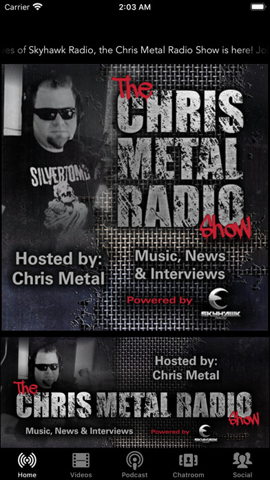 Emulate iPhone app Chris Metal Radio Podcast using MyAndroid
