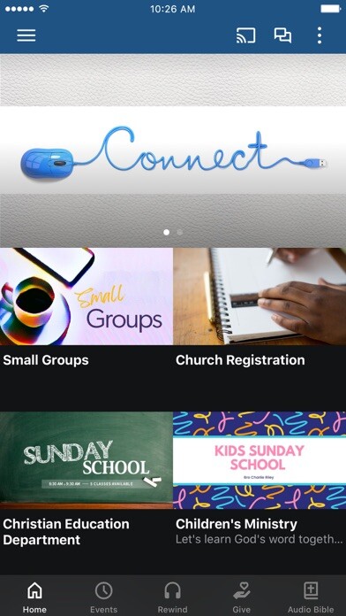 Emulate iPhone app Christ Bible Church App using MyAndroid