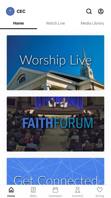 Emulate iPhone app Christ Church Charlotte using MyAndroid